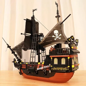 Caribbean Black Pearl Pirátske Lode, Stavebné Bloky, Royal Španielsko Lode Sady 3D Modely Tehly Hračky Pre Dieťa Narodeniny Darček Domova
