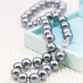 10 mm Kolo Silvercolor Gray Pearl Shell Náhrdelník Ženy, Dievčatá Ručne Vyrobené Šperky Robiť Dizajn, Módny Doplnok Darčeky Pre Matku