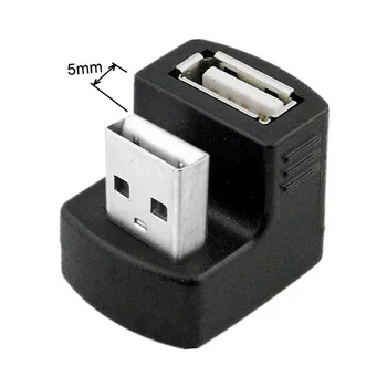 CYSM Chenyang Dole Šikmého USB 2.0 Adaptér mužmi A Rozšírenie 90 180 360 Stupeň Čierna
