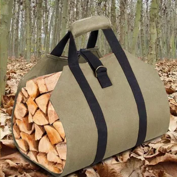 Vysoko kvalitné Supersized Plátno Palivového Dreva Taške Denník Camping Outdoor Držiteľa Vykonávať Skladovanie Taška Drevené Plátené tašky