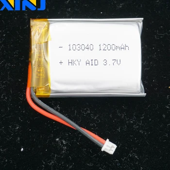 XINJ 3,7 V 1200 mAh Batéria Polymer Li 103040 JST 2pin 1,25 mm Konektor Pre Hry Hráč GPS Sat Nav Fotoaparát, Bluetooth Reproduktor, LED