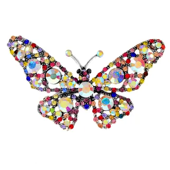 CINDY XIANG Drahokamu Veľký Motýľ Pin Brošňa 3 Farby k Dispozícii Hmyzu Šperky