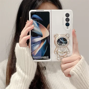 Pre Samsung Galaxy Z Násobne 4 Mobilného Telefónu Prípade Roztomilý Priestor Astronaut Stenu Stojan Z Zložiť 3 2 Biely Kryt