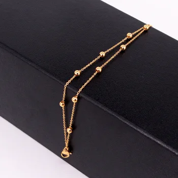 Hot predaj módnych nové double-Layer S Deviatimi Ocele loptu náramok pre ženy dámske šperky veľkoobchod B601