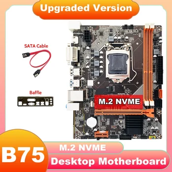 B75 Doske+SATA Kábel+Ozvučnice M. 2 NVME LGA 1155 DDR3 Ploche Počítača Herné základná Doska USB3.0 Pre I5 CPU I3