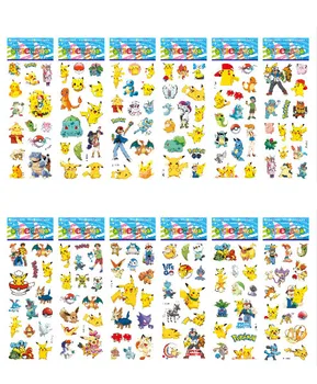 Náhodné 10 Listov Kawaii 3D Nafúknuté Bubliny Nálepky Anime Deti Batoľa Hračka Obtlačky Klasické Pokemon Kreslených Vinylové Nálepky Estetické