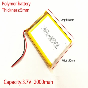 Liter energie batérie lítium-polymérová batéria GPS navigácie 505060 3,7 V 2000mah VX580LE VX580R