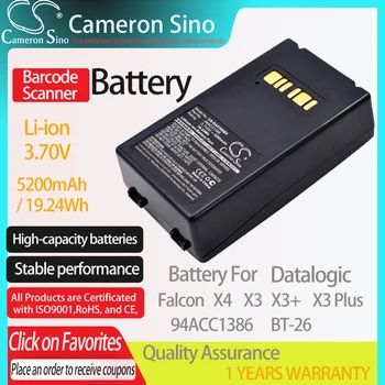 CameronSino Batérie pre Datalogic Falcon X3 X4 X3+ X3 Plus hodí Datalogic 94ACC1386 BT-26 Čiarových kódov batérie 5200mAh 3.70 V