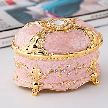 High-grade Oválne Šperky Box Európskej Darček Skladovanie Prípade Home Art Craft Dekorácie Organizátor Krúžok Náušnice, Náhrdelník Rakve Hrudníka