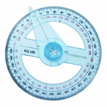360 Stupňov, Uhlomery s otočným Ramenom Plný Kruh Ukazovateľ Uhla Pravítko Matematika Geometria Rysovacie Nástroje pre Študentov Dizajnu EM88