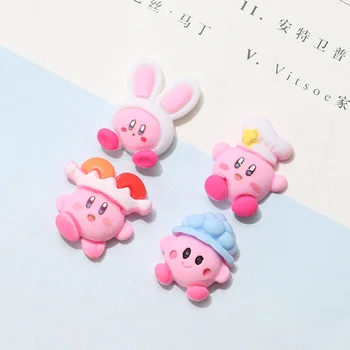 5 ks Kirby Hračky Anime Hry Roztomilé Ružové Mini Kirby Model DIY Dekorácie Telefón Shell Vlásenky Príslušenstvo Voda Cup Manikúra Hračky