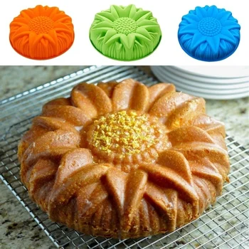 Dezert formy veľké slnečnice tvar pečivo formy Kuchyňa tortu formy veľké silikónové tortu formy (náhodné farby)