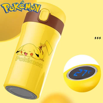 Pokémon Pikachu smart zobrazenie teploty termosky pohár detí kanvica študent kreslené animácie kovových suvenírov okolo