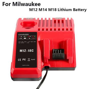 Pre Milwaukee Nabíjačka M18 M12 M14 14,4 V 18V 12V Li-ion Batéria 48-11-1815 48-11-1820 48-11-1840 48-11-1850 48-11-1828