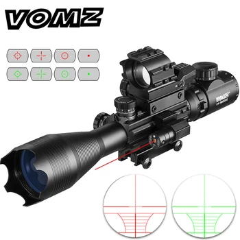 VOMZ 4-16x50 NAPR. Taktické Optické Puška Rozsah Holografické 4 Reflexy Pohľad Red Dot S Laserovým Combo Lov Vzduchových Zbraní
