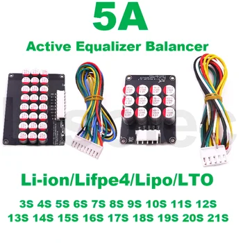 3S 4S 8S 7S 10S 16S 24S 18650 14500 32650 Li-ion Lipo Lifepo4 LTO Lítiové Batérie, 5A Kapacitný Aktívne Balancer Rada Ekvalizér