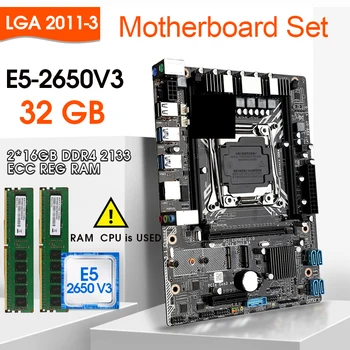 Základná doska Set C5 2650 V3 LGA2011-3 CPU 2 *16GB =32 G 2133MHz DDR4 ECC REG Pamäť,M. 2 WIFI,NVME M. 2 slot