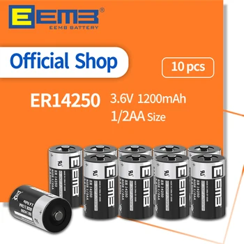 EEMB 10PCS ER14250 Batérie 3.6 V Lítiová Batéria 1/2 AA 1200mAh nenabíjateľné Batérie Hračka Senzor plynomer Alarm Detektor