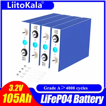 LiitoKala 3.2 V 105Ah lifepo4 batérie 3C 300A absolutórium na DIY 12V 24V Elektrická RV Golf auto vonkajšie slnečnej energie Nabíjateľná