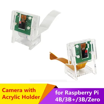 Raspberry Pi 4B Modul Kamery + Akryl Držiteľ 1080p 5MP Kamera Kamera pre RPi 4 Model B / 3B+ / 3B / Zero s 15 cm FFC