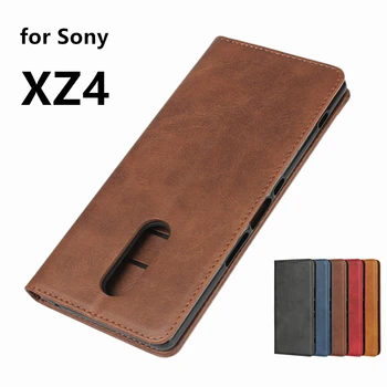 Kožené puzdro pre Sony Xperia XZ4 Flip Prípade Závesu Magnetická Príťažlivosť Kryt puzdro pre Sony Xperia 1 IV III II Peňaženky Prípade