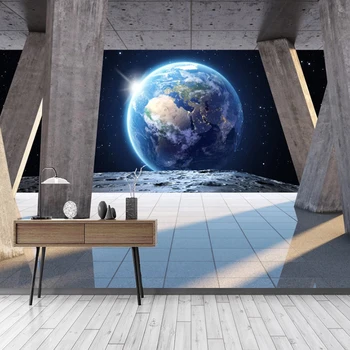 Vlastné Nástenné Kameň Stĺpec Zemi Slnečné žiarenie 3D Priestor Krajiny Nástenné Maľby Obývacia Izba Štúdia Spálňa Pozadí Abstraktných De Parede