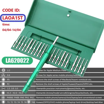 LAOA Precízne Skrutkovače Nastaviť 22 v 1 S2 Presnosť Telefón Repair Tool Kit 4 mm Magnetizmus Bitov s Skrutkovač Rukoväť