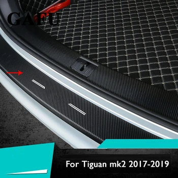 Pre VW TIGUAN MK2 2017 2018 2019 2020 2021 Auto Príslušenstvo Uhlíka PU vlákno Vnútorné Zadný Nárazník Chránič Dosku Krytu Výbava