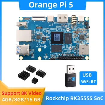 Orange Pi 5 RK3588S 8-core 64-bit CPU 4 / 8 16 GB RAM, Podpora 8K Video PCIE Modul Externý WiFi+BT SSD Gigabit Ethernet OPI 5