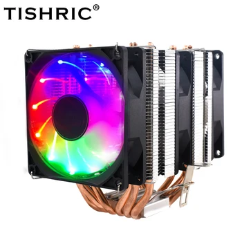 TISHRIC 2/4/6 Tepelné trubice CPU Chladiča Ventilátor Pokojnej RGB 4 Pin PWM Chladiaci Ventilátor Pre Intel LGA 1150 1151 1155 1200 1366 2011 AMD AM3 AM4