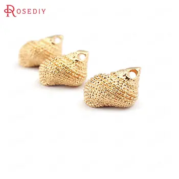 (33524)6PCS 13*10 MM 24K Gold Farbe Mosadze Conch Charms Prívesky Vysokej Kvality Diy Šperky Zistenia Príslušenstvo veľkoobchod