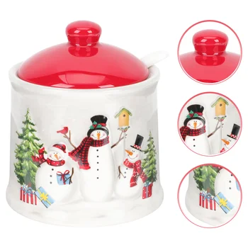 Vianočné Jar Cukor, Soľ, Korenie Kontajner Pivnica Korenie Candy Misy Korenie Trepačke Dávkovač Ceramicstorage Box Holidaypot