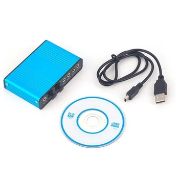 USB 5.1/7.1 Externé Zvukové Karty Soundbox Dynamické 3D Priestorový Zvuk AŽ 6 Reproduktorov, Súčasné Nahrávanie a Prehrávanie