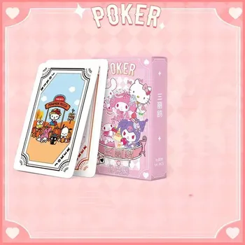 Sanrioed Kawaii Kitty Poker, Solitaire Cartoon Doskové Hry, Hracie Karty Strana Hry Roztomilý Karty Kvalitné Zberateľské Dievča, Darček