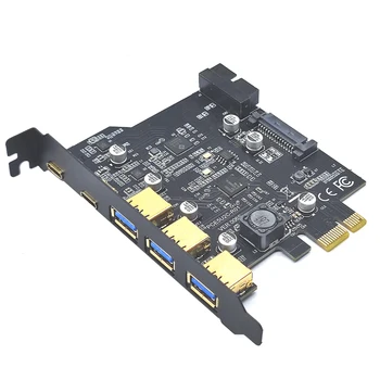 Typ C USB 3.2 Gen2 PCIE Karta Rozbočovač USB 3.0, PCI Express Doska PCI-E slot karty PCI E USB 3 Adaptér Násobiteľ USB3 3.1 Regulátora Podstavec Karty