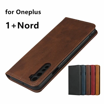 Kožené puzdro pre Oneplus Nord / OnePlus 8 NORD 5G / 1+Z Flip prípade držiteľa karty Závesu Magnetická príťažlivosť Kryt Prípade Peňaženky Prípade