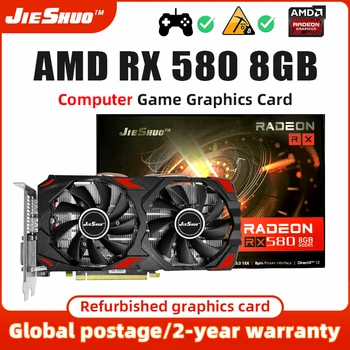 JIESHUO Grafická Karta AMD RX 580 8G GDDR5 GPU rx580 8 gb grafická karta 256Bit 2048SP Počítač GPU RX 580 8gb stolný počítač hra