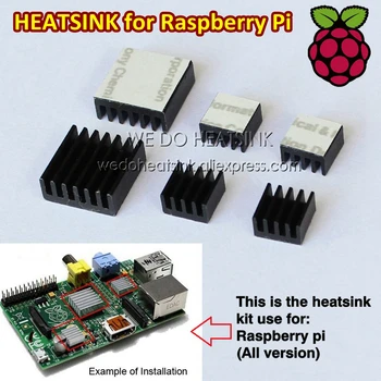 10set(30pcs) Raspberry Pi Chladnejšie Kit Čierny Hliníkový Chladič chladiča Heatsinks Chladenie Sady, Všetky verzie sú k Dispozícii.
