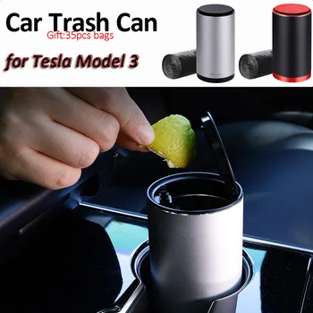 Univerzálny Auto Koša Smetisko Môže pre Tesla Model 3 X S Y Odpadky Kôš Taška Hliníkovej Zliatiny Auto Príslušenstvo Model3 ModelY