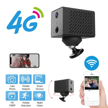 4G Bezdrôtový Mini Kamera 1080P 4G IP Kamera 2600mAh akumulátor Kamera Wifi Kamera IR Noc Dohľadu Zabezpečenia Wifi Mini Kamera