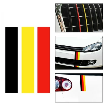 Nemecko Vlajka Auto Nálepky Čierna+Červená+Žltá 3 Pruhy Nárazníka Mriežky Spätné Zrkadlo Odrážajúce Odtlačkový Poveternostným Vplyvom Auto Príslušenstvo