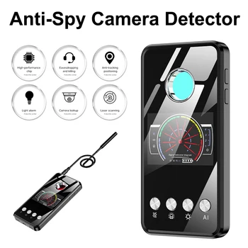 Mini Anti-Spy Skrytá Kamera Detektora WiFi Infračervený Signál Bezdrôtovej siete Micro Phinhole Cam Skener GPS Tracker Rádio Finder LED Alarm