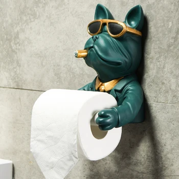 Dekoratívne Rolka Papiera Držiak Na Stene Visí Tkaniva Box Kuchyňu, Kúpeľňu Zvierat Červená Pohode Bull Dog Toaletný Papier Tissue Kanister