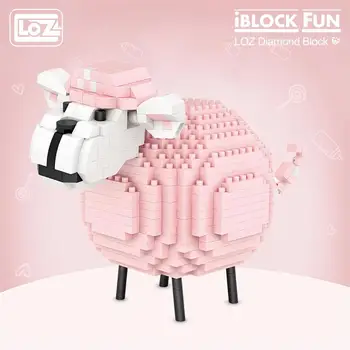 LOZ Ružová ovce Stavebné Bloky, hračky Mini Diamond Blokov Tehly Hračka Vzdelávací Model Hračky Zostaviť Zvierat DIY Deti Darček 9234