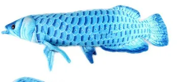 Mäkké plyšové 60 cm modrá farba Zlata Arowana ryby plyšové hračky bábika darček w1569