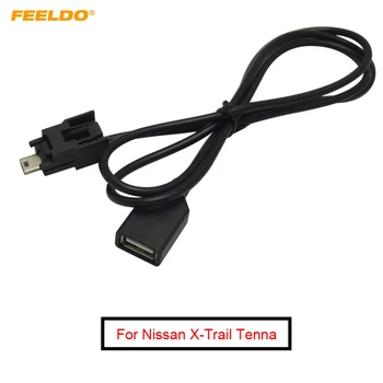 FEELDO 1Pc Car Audio Rádio USB na Mini USB Port Switch Kábel, Adaptér na Nissan X-Trail Tenna Bluebird Sylphy #AM5661