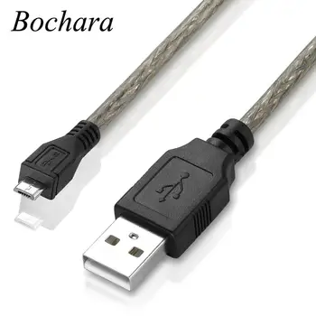 Bochara USB 2.0 Dátový Kábel Micro USB-A na Mirco-B Dual Tienenie(Fólie+Opletené) Transparentné Čierna 1,5 m 3m 5m 10m