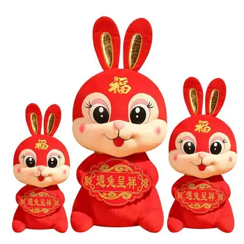 Čínsky Králik Plyšové Čínsky Lunárny Nový Rok Dekorácie Bunny Figúrky Čínsky Štýl Výzdobu Strana Navrhne Bábika