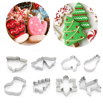 1PC Nehrdzavejúcej Ocele Biscuit Formy Vianočné Cookie Cutter Tému Snowflake Santa Claus Tortu Biscuit Perníkové Formy na Pečenie Nástroj