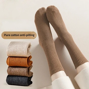 Ponožky dámske v Polovici teľa Bavlna Jesenné a Zimné Modely Anti-zápach Priedušná Absorpciu Potu Biele a Čierne Bavlnené Ponožky